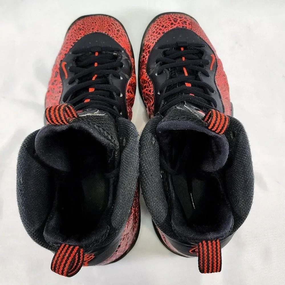 Nike Little Posite One Premium‎ Black Bright Crimson Red Shoe 644791-012 Size 6Y